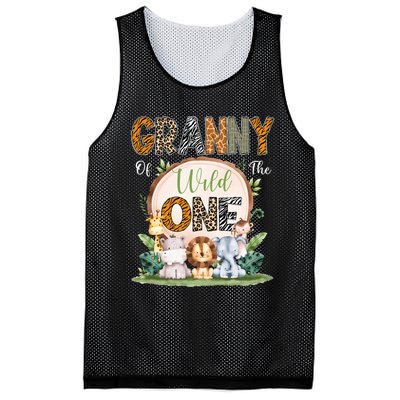 Granny Of The Wild One First Birthday Safari Woodland Mesh Reversible Basketball Jersey Tank