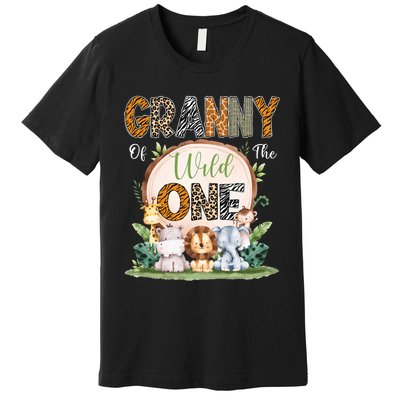 Granny Of The Wild One First Birthday Safari Woodland Premium T-Shirt