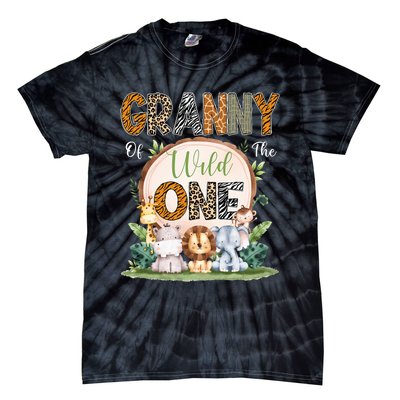 Granny Of The Wild One First Birthday Safari Woodland Tie-Dye T-Shirt