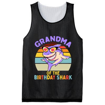 Grandma of the Shark Birthday Matching Family Mesh Reversible Basketball Jersey Tank