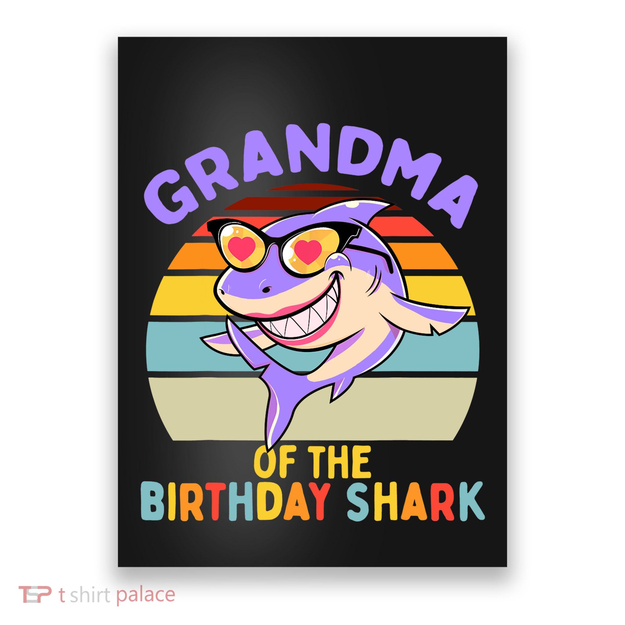 Grandma of the Shark Birthday Matching Family Poster