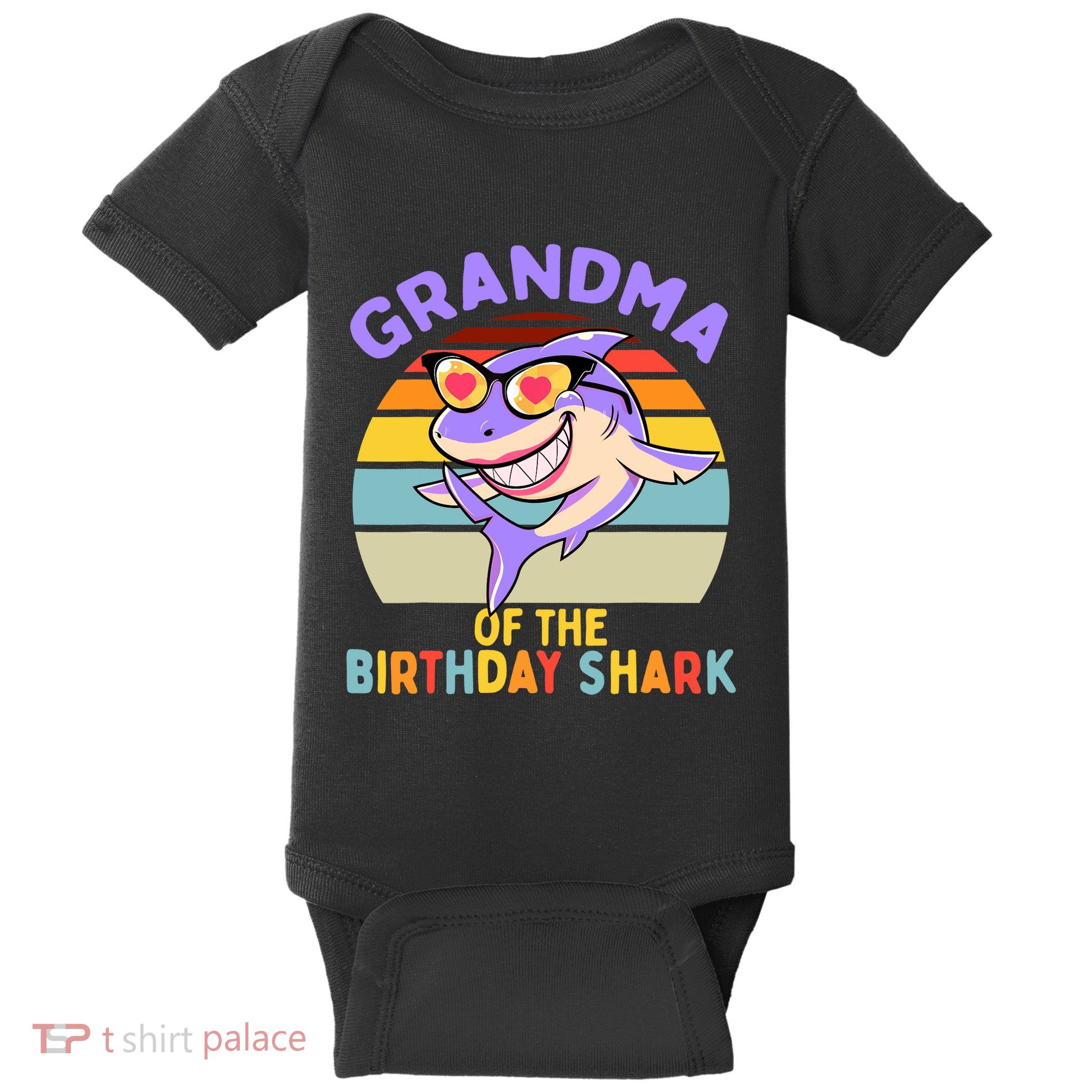 Grandma of the Shark Birthday Matching Family Baby Bodysuit