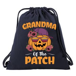 Grandma Of The Patch Pumpkin Halloween Family Matching Funny Drawstring Bag