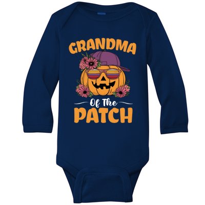 Grandma Of The Patch Pumpkin Halloween Family Matching Funny Baby Long Sleeve Bodysuit