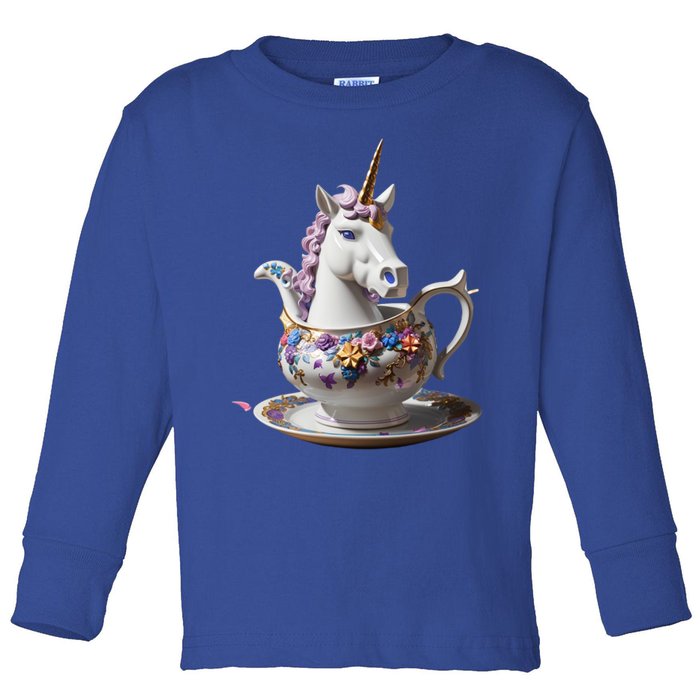 Get On The Unicorn Gravy Boat Cute Gift Toddler Long Sleeve Shirt