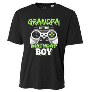 Grandpa Of The Birthday Boy Matching Video Game Birthday Cooling Performance Crew T-Shirt