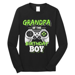 Grandpa Of The Birthday Boy Matching Video Game Birthday Long Sleeve Shirt