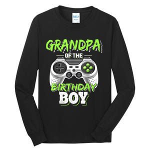 Grandpa Of The Birthday Boy Matching Video Game Birthday Tall Long Sleeve T-Shirt