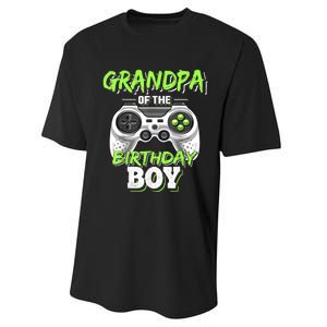 Grandpa Of The Birthday Boy Matching Video Game Birthday Performance Sprint T-Shirt