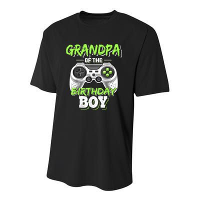 Grandpa Of The Birthday Boy Matching Video Game Birthday Youth Performance Sprint T-Shirt