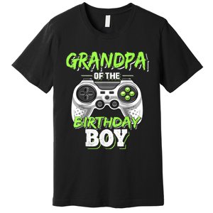 Grandpa Of The Birthday Boy Matching Video Game Birthday Premium T-Shirt