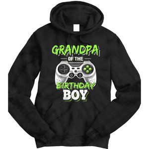 Grandpa Of The Birthday Boy Matching Video Game Birthday Tie Dye Hoodie