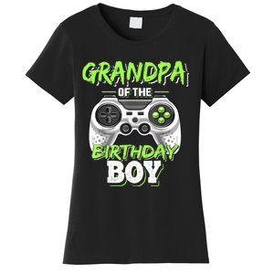 Grandpa Of The Birthday Boy Matching Video Game Birthday Women's T-Shirt