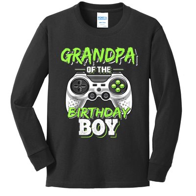 Grandpa Of The Birthday Boy Matching Video Game Birthday Kids Long Sleeve Shirt