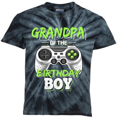 Grandpa Of The Birthday Boy Matching Video Game Birthday Kids Tie-Dye T-Shirt