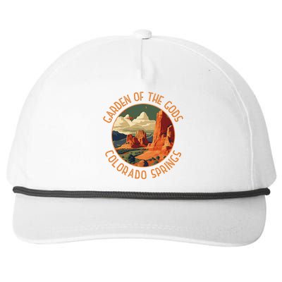 Garden Of The Gods Colorado Springs Distressed Circle Snapback Five-Panel Rope Hat