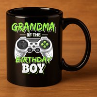Grandma Of The Birthday Boy Matching Video Game Birthday 11oz C Handle Ceramic Mug