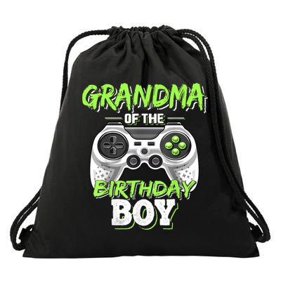 Grandma Of The Birthday Boy Matching Video Game Birthday Drawstring Bag