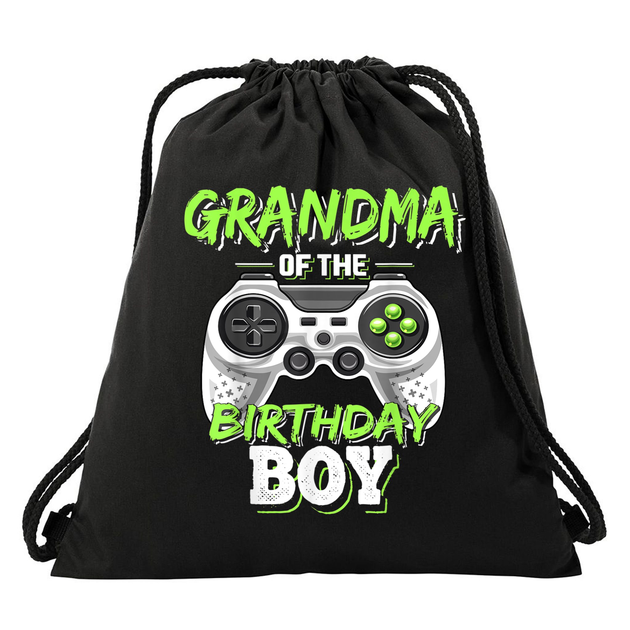 Grandma Of The Birthday Boy Matching Video Game Birthday Drawstring Bag