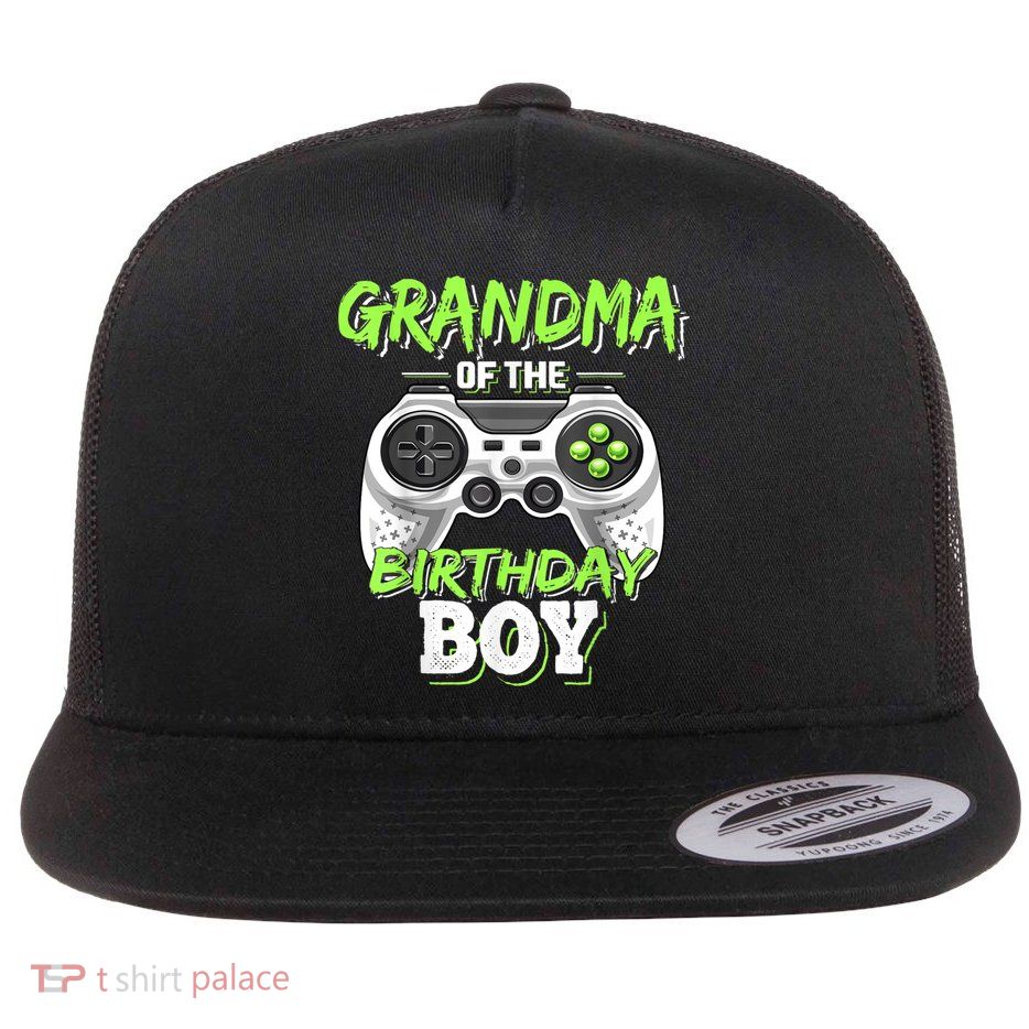 Grandma Of The Birthday Boy Matching Video Game Birthday Flatbill Hat