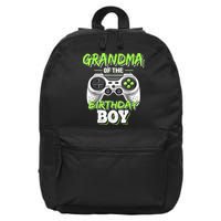 Grandma Of The Birthday Boy Matching Video Game Birthday 16 in Basic Backpack