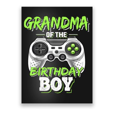 Grandma Of The Birthday Boy Matching Video Game Birthday Poster