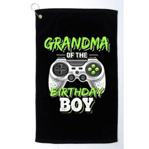 Grandma Of The Birthday Boy Matching Video Game Birthday Platinum Collection Golf Towel