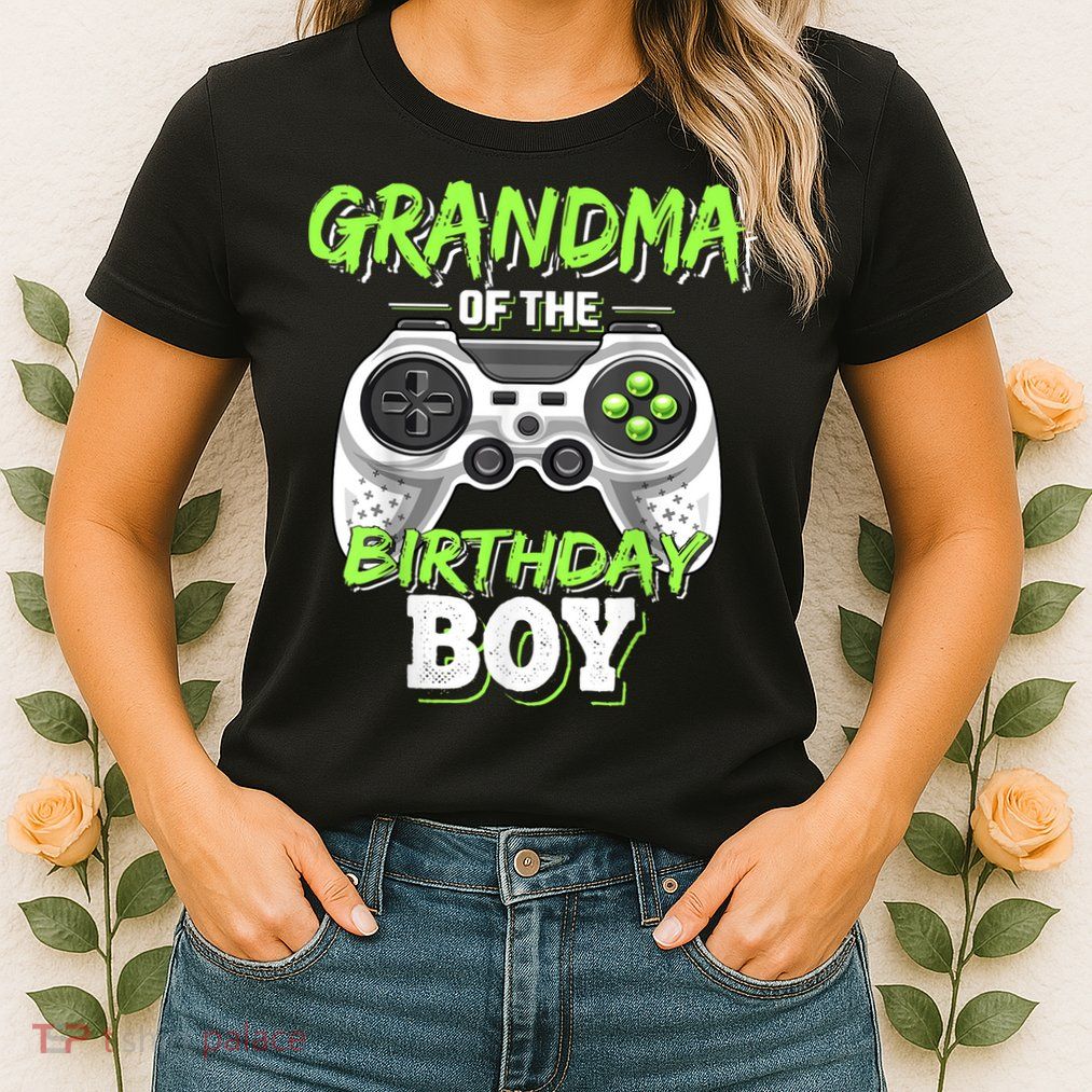 Grandma Of The Birthday Boy Matching Video Game Birthday Womens T-Shirt