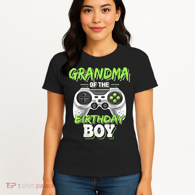 Grandma Of The Birthday Boy Matching Video Game Birthday Womens T-Shirt