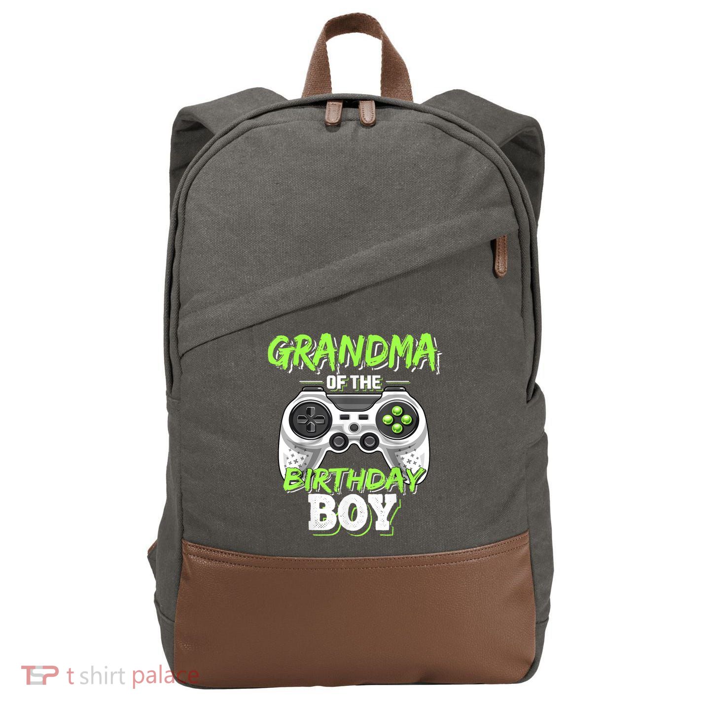 Grandma Of The Birthday Boy Matching Video Game Birthday Cotton Canvas Backpack