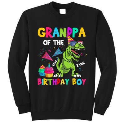 Grandpa Of The Birthday Boy T-Rex Dinosaur Birthday Sweatshirt