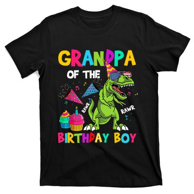 Grandpa Of The Birthday Boy T-Rex Dinosaur Birthday T-Shirt