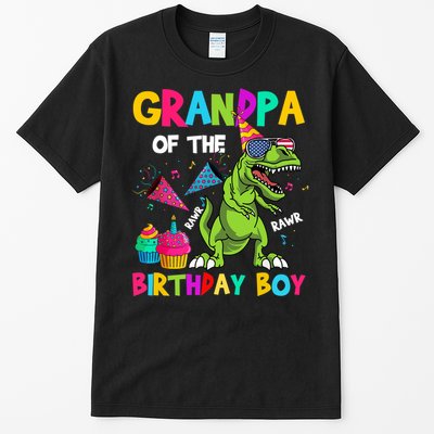 Grandpa Of The Birthday Boy T-Rex Dinosaur Birthday Tall T-Shirt