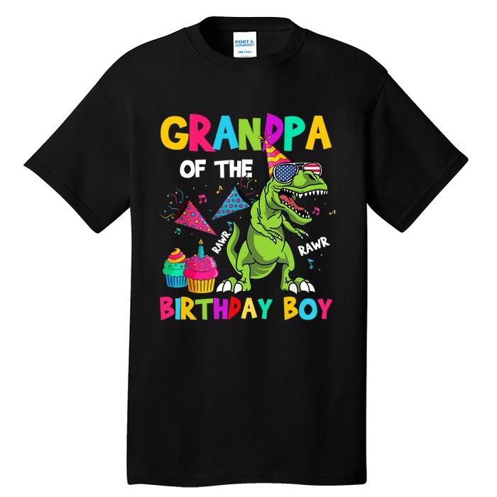 Grandpa Of The Birthday Boy T-Rex Dinosaur Birthday Tall T-Shirt