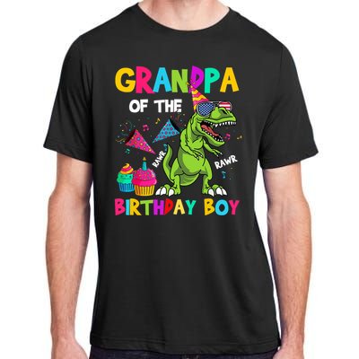 Grandpa Of The Birthday Boy T-Rex Dinosaur Birthday Adult ChromaSoft Performance T-Shirt