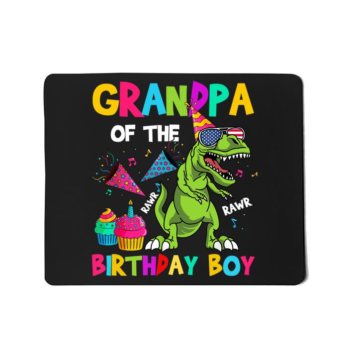 Grandpa Of The Birthday Boy T-Rex Dinosaur Birthday Mousepad