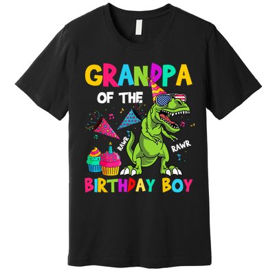 Grandpa Of The Birthday Boy T-Rex Dinosaur Birthday Premium T-Shirt