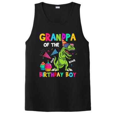 Grandpa Of The Birthday Boy T-Rex Dinosaur Birthday PosiCharge Competitor Tank