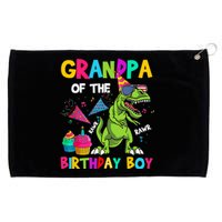 Grandpa Of The Birthday Boy T-Rex Dinosaur Birthday Grommeted Golf Towel