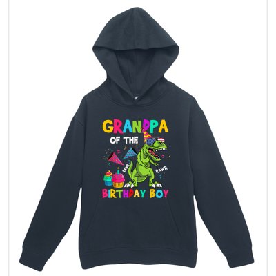 Grandpa Of The Birthday Boy T-Rex Dinosaur Birthday Urban Pullover Hoodie