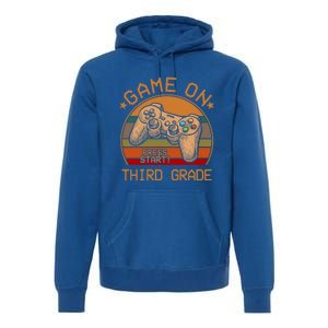 Game On Third Grade Back To School Gamer Funny Funny Gift Premium Hoodie