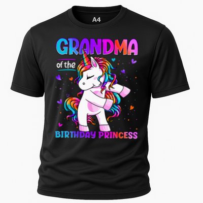 Grandma Of The Birthday Princess Flossing Unicorn Grandma Performance Shirt