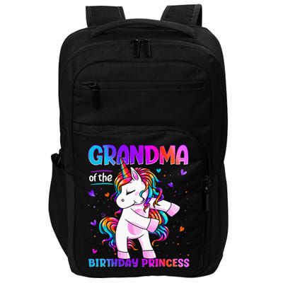 Grandma Of The Birthday Princess Flossing Unicorn Grandma Impact Tech Backpack