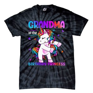 Grandma Of The Birthday Princess Flossing Unicorn Grandma Tie-Dye T-Shirt