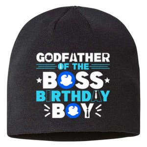 Godfather Of The Boss Birthday Boy Baby Decor Family Matchin Sustainable Beanie