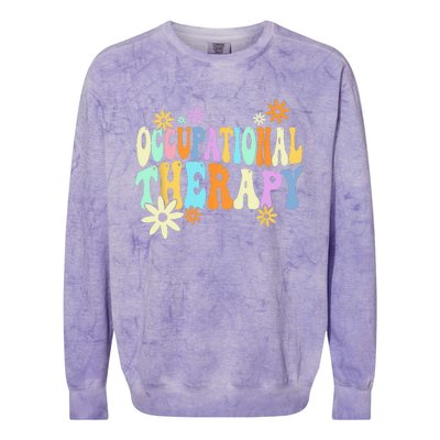 Groovy Occupational Therapy OT Therapist Colorblast Crewneck Sweatshirt