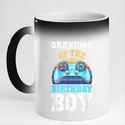 Grandma Of The Birthday Boy Matching Video Gamer Birthday 11oz Black Color Changing Mug