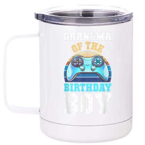 Grandma Of The Birthday Boy Matching Video Gamer Birthday 12 oz Stainless Steel Tumbler Cup