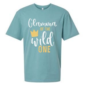 Glamma Of The Wild One Matching 1st Birthday First Thing Nan Gift Sueded Cloud Jersey T-Shirt