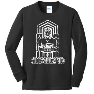 Guardian Of Traffic Cleveland Bridge Retro Kids Long Sleeve Shirt